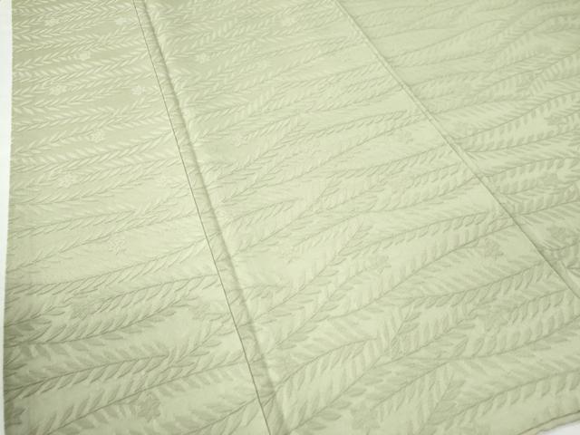 平和屋着物●上質な色無地　草花地紋　枯草色　正絹　逸品　CAAZ3538yc