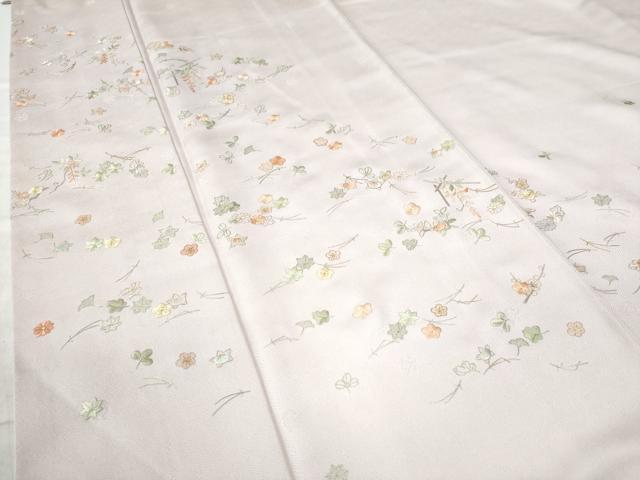 平和屋着物●訪問着 総刺繍 吹き寄せ橘花文 金糸 正絹 逸品 CAAZ3574yc