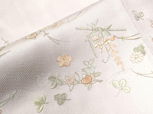 平和屋着物●訪問着 総刺繍 吹き寄せ橘花文 金糸 正絹 逸品 CAAZ3574yc