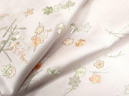 平和屋着物●訪問着 総刺繍 吹き寄せ橘花文 金糸 正絹 逸品 CAAZ3574yc