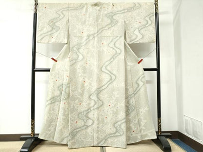 平和屋着物●上質な小紋　絞り　草花文　正絹　逸品　CAAZ3576yc