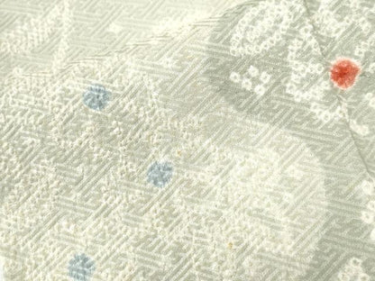平和屋着物●上質な小紋　絞り　草花文　正絹　逸品　CAAZ3576yc