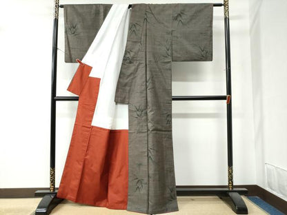 平和屋着物●本場大島紬　9マルキ　笹　正絹　逸品　CAAZ3577yc