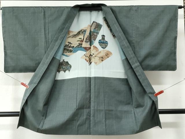 平和屋着物●男性 本場大島紬 アンサンブル 80亀甲 総詰め 正絹 逸品 未使用 CAAZ3582yc
