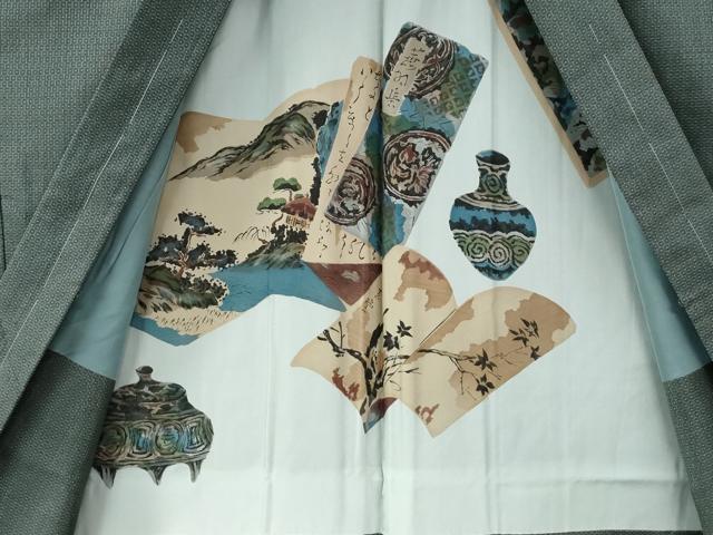 平和屋着物●男性 本場大島紬 アンサンブル 80亀甲 総詰め 正絹 逸品 未使用 CAAZ3582yc