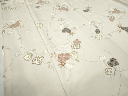 平和屋着物●上質な小紋　蔦の葉花文　金彩　正絹　逸品　未使用　CAAZ3607yc