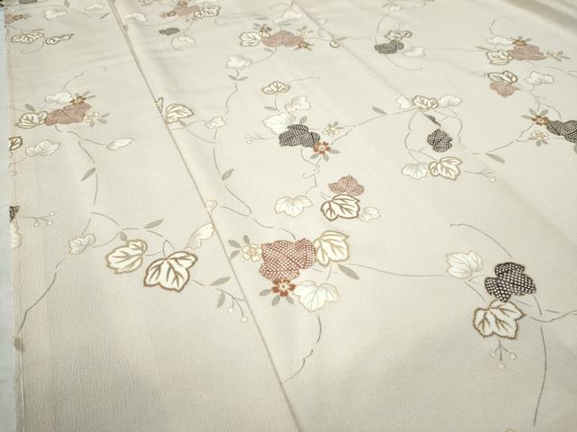 平和屋着物●上質な小紋　蔦の葉花文　金彩　正絹　逸品　未使用　CAAZ3607yc