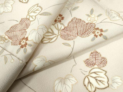 平和屋着物●上質な小紋　蔦の葉花文　金彩　正絹　逸品　未使用　CAAZ3607yc