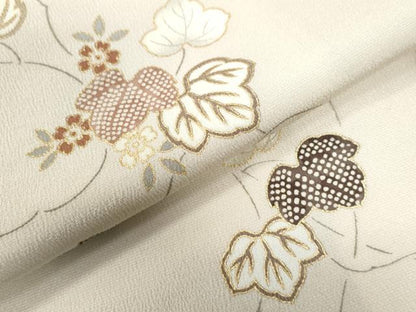 平和屋着物●上質な小紋　蔦の葉花文　金彩　正絹　逸品　未使用　CAAZ3607yc
