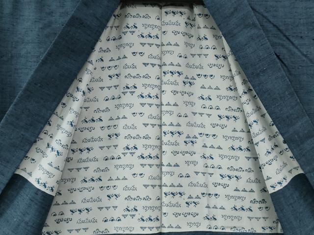 平和屋着物●男性 紬 アンサンブル 霞文 正絹 逸品 CAAZ3623yc