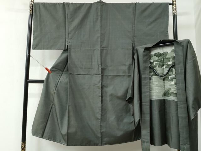 平和屋着物●男性　本場大島紬　アンサンブル　80亀甲　総詰め　正絹　逸品　未使用　CAAZ3624yc