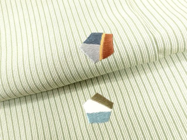 平和屋着物●上質な小紋　刺繍　縞　吉祥文　正絹　逸品　CAAZ3638yc