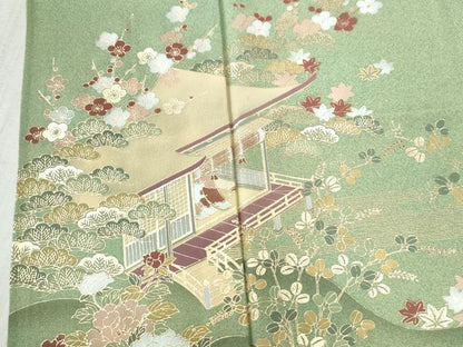 平和屋着物●訪問着　風景草花文　金彩　正絹　逸品　CAAZ3650yc