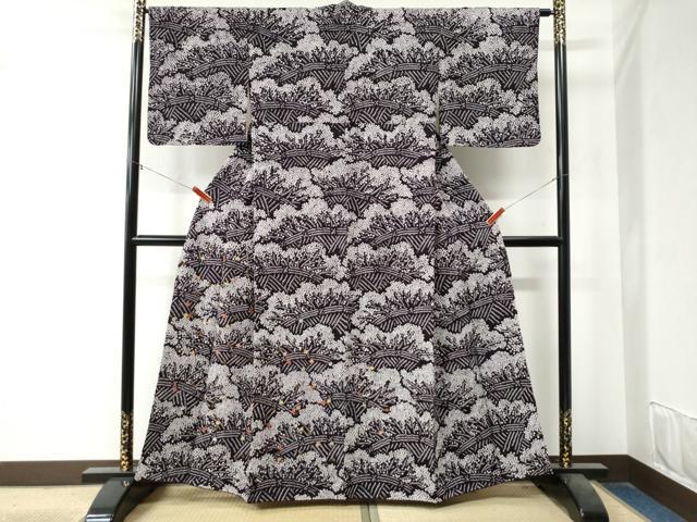 平和屋着物●訪問着　総絞り　刺繍　草花文　金彩　正絹　逸品　CAAZ3673yc