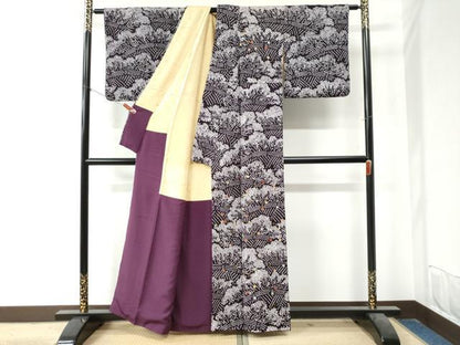 平和屋着物●訪問着　総絞り　刺繍　草花文　金彩　正絹　逸品　CAAZ3673yc
