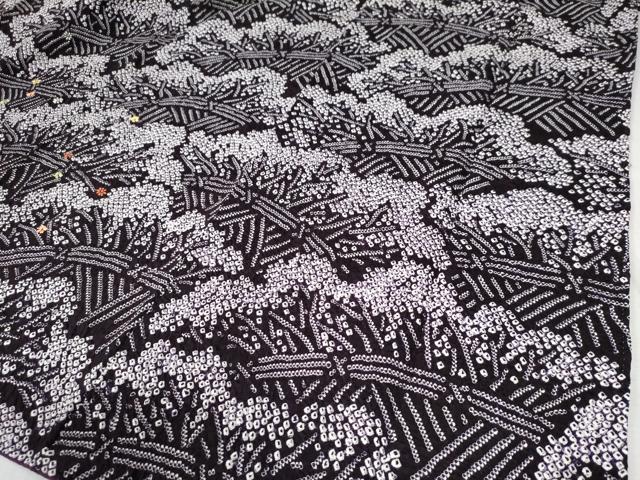 平和屋着物●訪問着　総絞り　刺繍　草花文　金彩　正絹　逸品　CAAZ3673yc