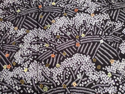 平和屋着物●訪問着　総絞り　刺繍　草花文　金彩　正絹　逸品　CAAZ3673yc