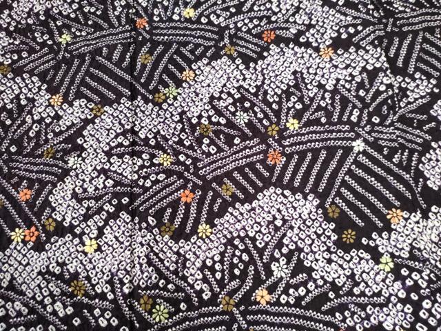 平和屋着物●訪問着　総絞り　刺繍　草花文　金彩　正絹　逸品　CAAZ3673yc