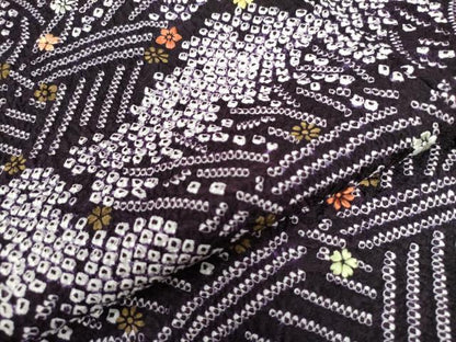 平和屋着物●訪問着　総絞り　刺繍　草花文　金彩　正絹　逸品　CAAZ3673yc