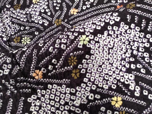 平和屋着物●訪問着　総絞り　刺繍　草花文　金彩　正絹　逸品　CAAZ3673yc