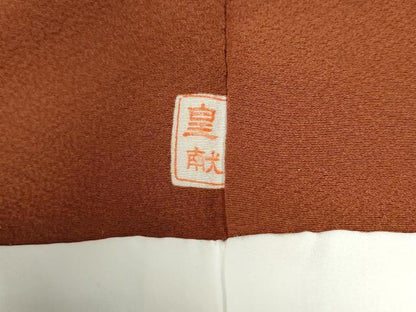 平和屋着物●上質な色無地　作家物　檜皮色　正絹　逸品　CAAZ3683yc