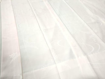 平和屋着物●長襦袢　無双仕立て　雪芝鹿の子竜田川枝花地紋　正絹　逸品　未使用　CAAZ3699yc