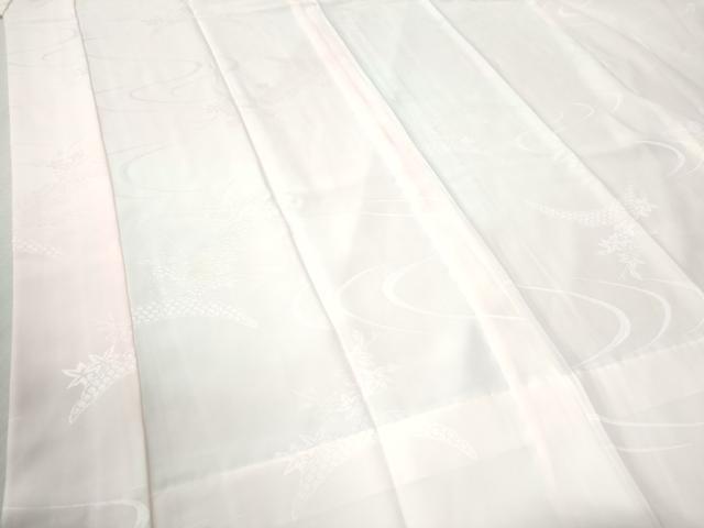 平和屋着物●長襦袢　無双仕立て　雪芝鹿の子竜田川枝花地紋　正絹　逸品　未使用　CAAZ3699yc