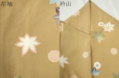 平和屋着物●上質な小紋 楓舞花文 金彩 正絹 逸品 CAAZ3701yc