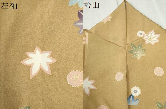 平和屋着物●上質な小紋 楓舞花文 金彩 正絹 逸品 CAAZ3701yc