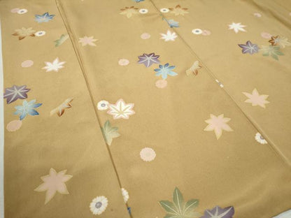 平和屋着物●上質な小紋 楓舞花文 金彩 正絹 逸品 CAAZ3701yc