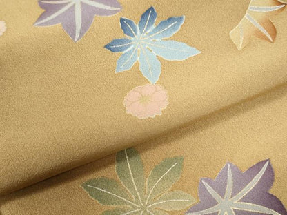 平和屋着物●上質な小紋 楓舞花文 金彩 正絹 逸品 CAAZ3701yc
