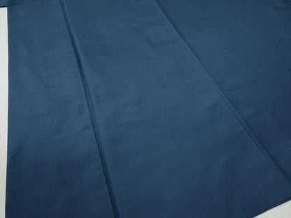 平和屋着物●男性 紬 アンサンブル 色無地 留紺色 正絹 逸品 CAAZ3709yc