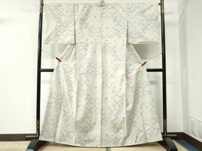 平和屋着物●本場大島紬　白大島　7マルキ　吉祥文　正絹　逸品　CABG0046yc