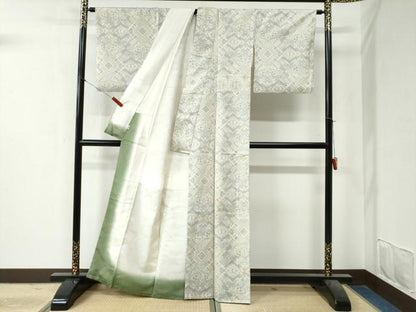 平和屋着物●本場大島紬　白大島　7マルキ　吉祥文　正絹　逸品　CABG0046yc