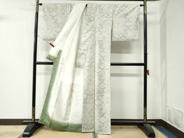 平和屋着物●本場大島紬　白大島　7マルキ　吉祥文　正絹　逸品　CABG0046yc