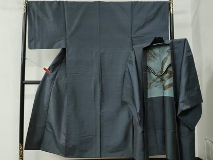 平和屋着物●男性 紬 アンサンブル 80亀甲 正絹 逸品 CAAZ3724yc