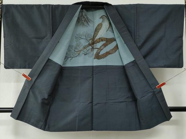 平和屋着物●男性 紬 アンサンブル 80亀甲 正絹 逸品 CAAZ3724yc