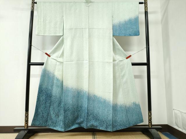 平和屋着物●名門　藤娘きぬたや・杢目絞り　訪問着　草木文　暈し染め　正絹　逸品　CAAZ3733yc