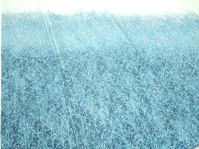 平和屋着物●名門　藤娘きぬたや・杢目絞り　訪問着　草木文　暈し染め　正絹　逸品　CAAZ3733yc