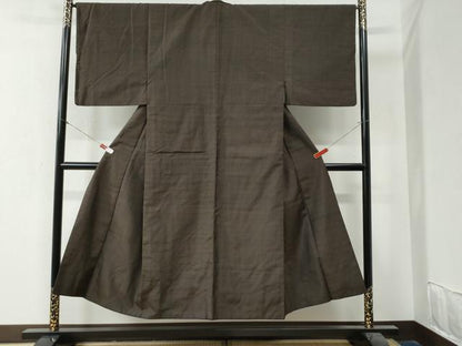 平和屋着物●男性　紬　格子柄　正絹　逸品　CAAZ3750yc