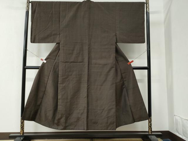 平和屋着物●男性　紬　格子柄　正絹　逸品　CAAZ3750yc