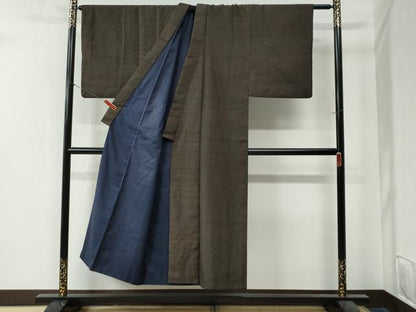 平和屋着物●男性　紬　格子柄　正絹　逸品　CAAZ3750yc
