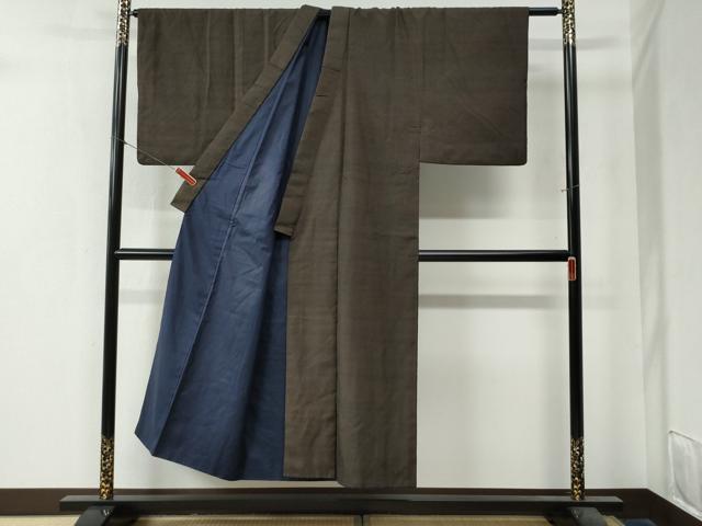 平和屋着物●男性　紬　格子柄　正絹　逸品　CAAZ3750yc