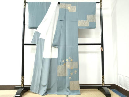 平和屋着物●訪問着　竹屋町刺繍　色紙吉祥南天蔦の葉文　金彩　正絹　逸品　CAAZ3763yc