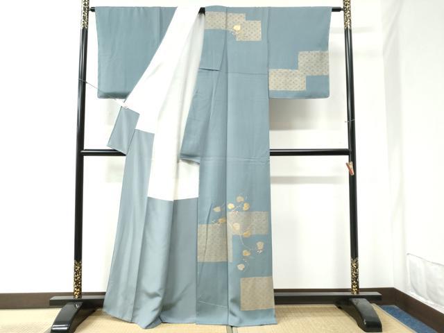 平和屋着物●訪問着　竹屋町刺繍　色紙吉祥南天蔦の葉文　金彩　正絹　逸品　CAAZ3763yc