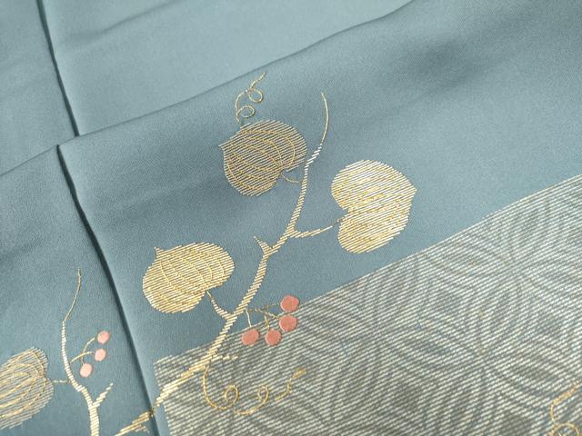 平和屋着物●訪問着　竹屋町刺繍　色紙吉祥南天蔦の葉文　金彩　正絹　逸品　CAAZ3763yc