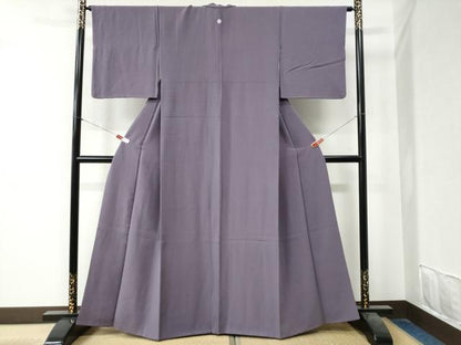 平和屋着物●上質な色無地　葡萄鼠色　正絹　逸品　CAAZ3772yc
