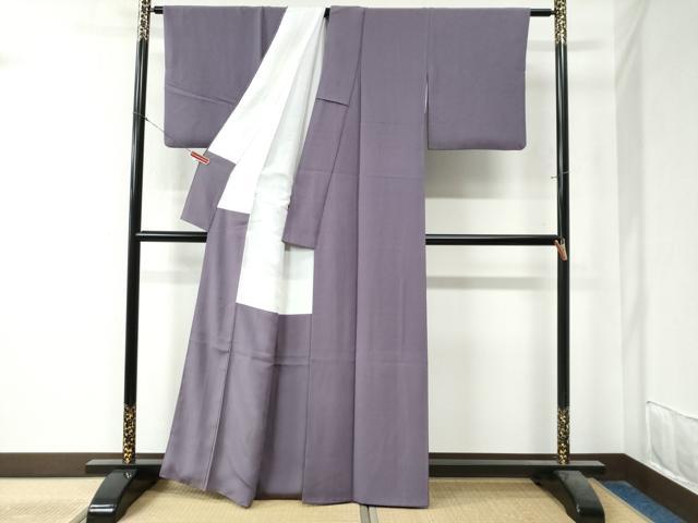 平和屋着物●上質な色無地　葡萄鼠色　正絹　逸品　CAAZ3772yc