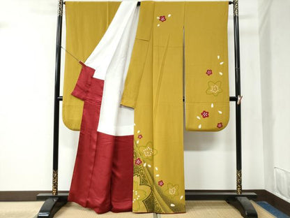 平和屋着物●豪華振袖　舞桜文　正絹　逸品　CAAZ3773yc