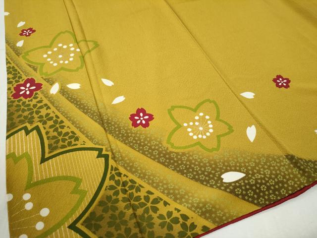 平和屋着物●豪華振袖　舞桜文　正絹　逸品　CAAZ3773yc